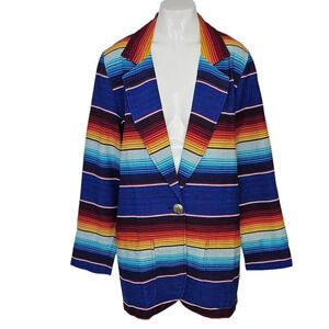 Roper Vintage Southwestern Stripe Jacket Size Small Silver Button  Stripe Cotton
